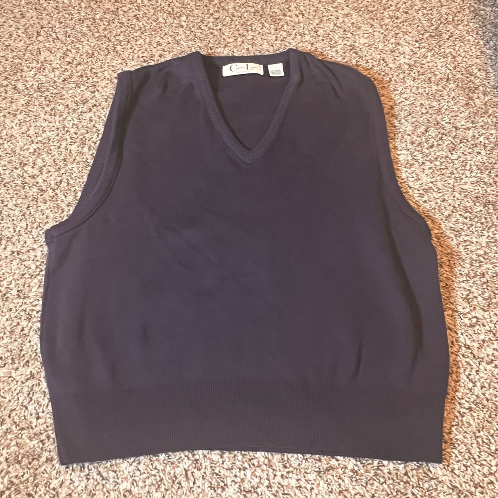 Cypress‎ Links Golf Vest Sleeveless Sweater V-Neck Knit Top Layer XL
